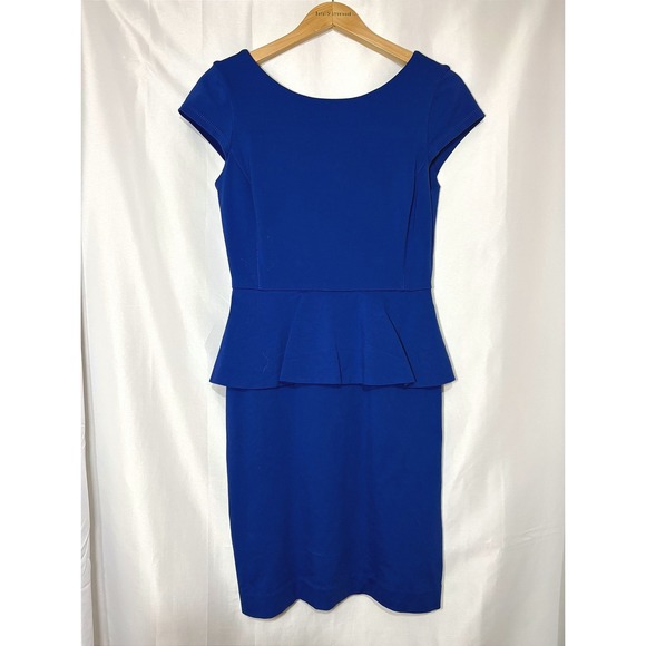 Banana Republic Dresses & Skirts - Banana Republic Royal Blue Peplum Sheath Dress Cap Sleeve Ponte Knit Sz 4